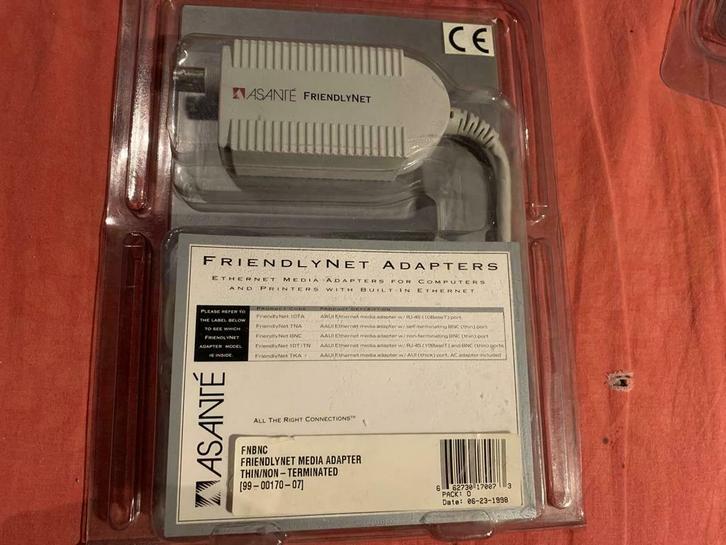 Ethernet media adapters Asanté vintage computers 4 kabels, Computers en Software, Vintage Computers