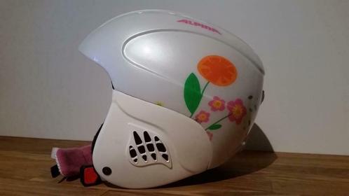 Skihelm Alpina met bloemenprint (51-55cm), Sport en Fitness, Skiën en Langlaufen, Zo goed als nieuw, Kleding, Ski, Overige merken