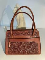 Vintage cognac kleurige handtas Mont Abur, Verzenden, Gebruikt, Overige kleuren, Handtas