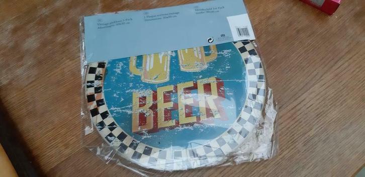 Metalen plaat in reliëf Beer, Verzamelen, Biermerken, Nieuw, Reclamebord, Plaat of Schild, Ophalen of Verzenden