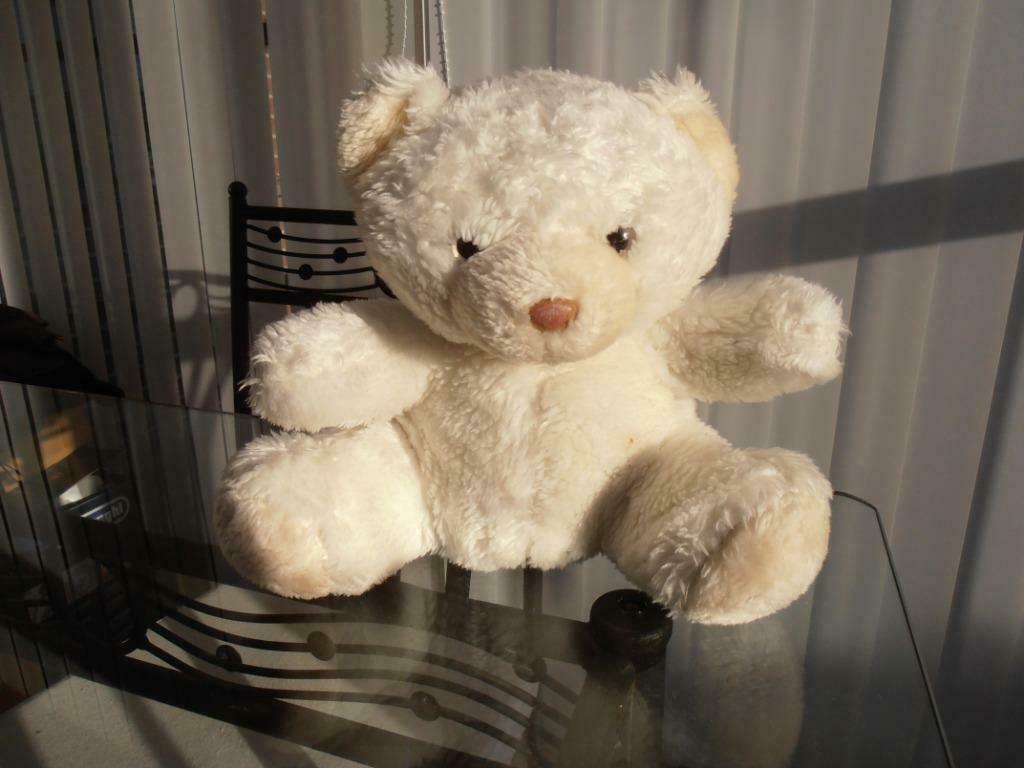Peluche ourson blanc – 23 cm (vintage), Enlèvement ou Envoi, Utilisé, Ours
