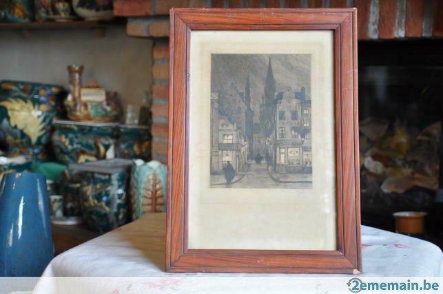 eau forte Jef codron (bruxelles 1882-1942), Antiek en Kunst, Kunst | Etsen en Gravures