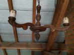 Luster hout, Huis en Inrichting, Lampen | Kroonluchters, Ophalen, Gebruikt, Hout