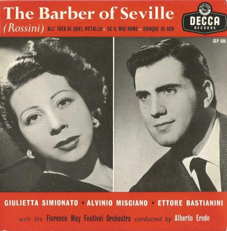 Alvinio Misciano & Giulietta Simionato – The Berber of Sevil, Cd's en Dvd's, Vinyl Singles, Gebruikt, EP, Klassiek, 7 inch, Ophalen of Verzenden