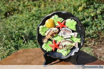 assiette barbotine nice decor poisson, Enlèvement ou Envoi