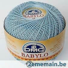 katoen DMC Babylo n°10 - 50 gr kleur 800 Lichtblauw, Hobby en Vrije tijd, Breien en Haken, Nieuw, Haken, Ophalen of Verzenden