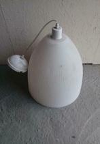 Witte hanglamp, redelijk zwaar., Utilisé, Moins de 50 cm, Enlèvement ou Envoi, Verre