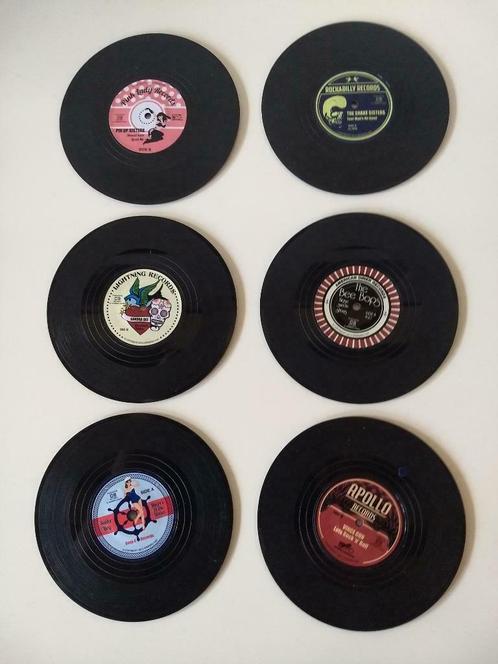 Onderzetters - Rockabilly vinyl coasters, Huis en Inrichting, Keuken | Servies, Zo goed als nieuw, Overige typen, Ophalen of Verzenden