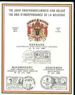 Kaart van 150 jaar onafhankelijkheid van Belgie ,,25 cm x 20, Postzegels en Munten, Postzegels | Europa | België, Met stempel