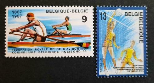Belgique: COB 2259/60 ** Sport 1987., Timbres & Monnaies, Timbres | Europe | Belgique, Non oblitéré, Timbre-poste, Sport, Sans timbre