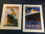 Vintage repro steamship posters - Hamburg-American Line, Collections, Marine, Enlèvement ou Envoi