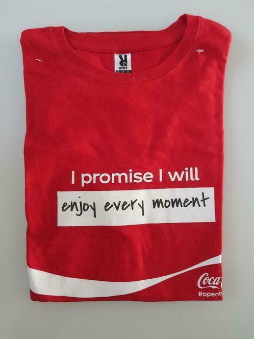 T-shirt Coca Cola large, I promise I will enjoy every moment, Verzamelen, Merken en Reclamevoorwerpen, Nieuw, Gebruiksvoorwerp
