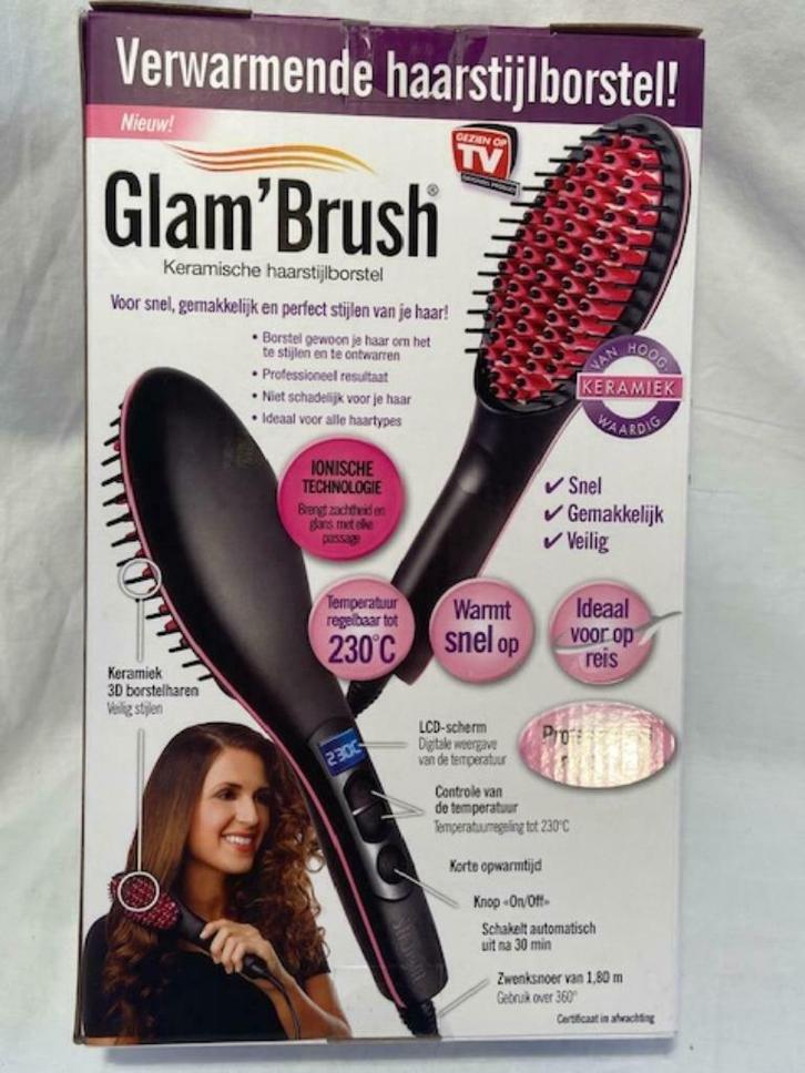 Glam Brush Keramische Verwarmende Haarstijlborstel NIEUW, Handtassen en Accessoires, Uiterlijk | Haarverzorging, Nieuw, Ophalen of Verzenden