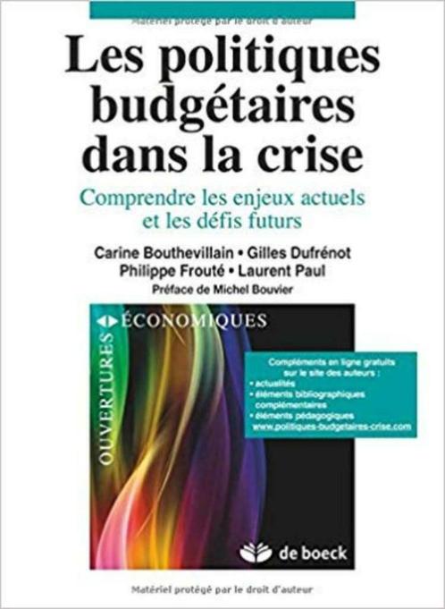 Les politiques budgetaires dans la crise comprendre les enje, Livres, Économie, Management & Marketing, Neuf, Économie et Marketing