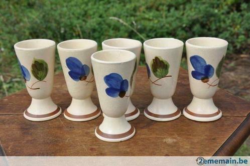 6 tasses mazarin beige avec fleur