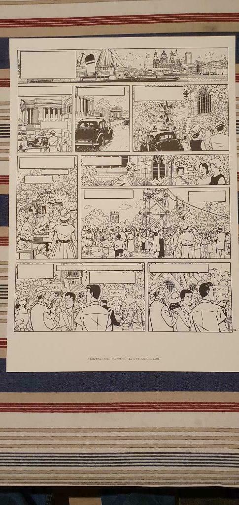 Blake en Mortimer zeefdruk, Verzamelen, Beelden en Beeldjes, Zo goed als nieuw, Ophalen of Verzenden