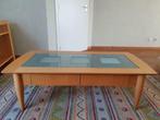 Salontafel beuk/glas met 2 schuifjes, Minder dan 50 cm, 100 tot 150 cm, Gebruikt, Rechthoekig