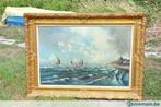 grande peinture marine avec encadrement signée P. Boone, Antiquités & Art