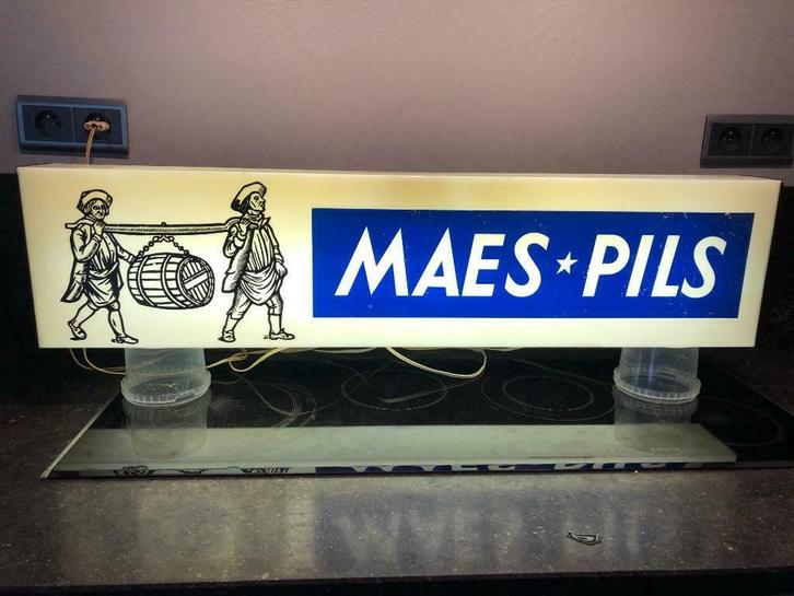 indoor lichtreclame MAES PILS, Verzamelen, Biermerken, Gebruikt, Reclamebord, Plaat of Schild, Overige merken, Ophalen of Verzenden