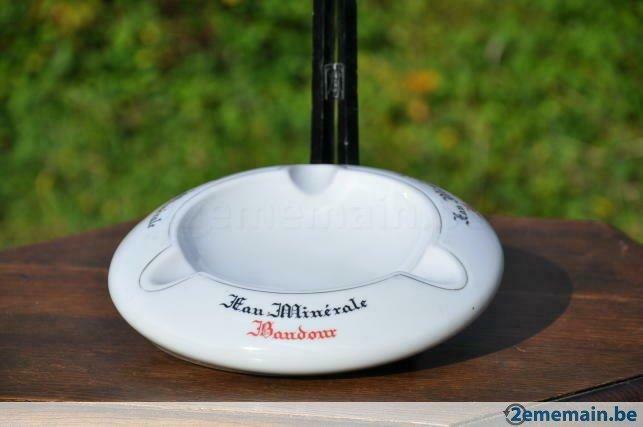 cendrier porcelaine pub eau mineral baudour, Collections, Marques de bière, Utilisé, Enlèvement ou Envoi