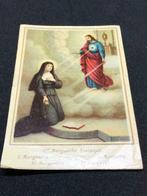Carte de dévotion Ste. Marguerite Alacoque - laqué - 1891, Enlèvement ou Envoi, Image pieuse