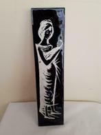 Keramische zwarte wandtegel Mettlach (moeder en kind), Antiek en Kunst, Ophalen of Verzenden