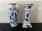 vaasje en kandelaar met delfts blauw - 12cm - perfecte staat, Ophalen of Verzenden