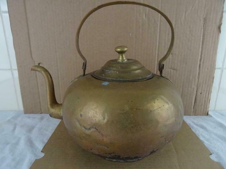 Antieke waterketel Antieke koperen waterketel voor op kachel, Antiek en Kunst, Antiek | Keukengerei, Ophalen of Verzenden