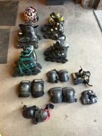 Lot de rollers, genouillères, coudières, ..., Sport en Fitness, Skeelers, Inline skates 4 wielen, Gebruikt, Ophalen