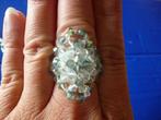 Swarovski ring blauw/grijs/wit, Handtassen en Accessoires, Ringen, Ophalen of Verzenden, Zo goed als nieuw, Blauw
