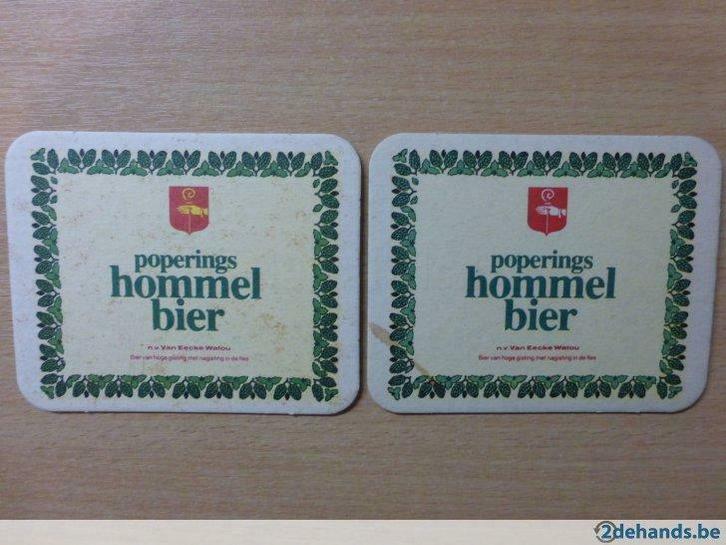 2 oude bierviltjes poperings hommelbier  brouwerij van eecke, Verzamelen, Biermerken, Gebruikt, Ophalen of Verzenden