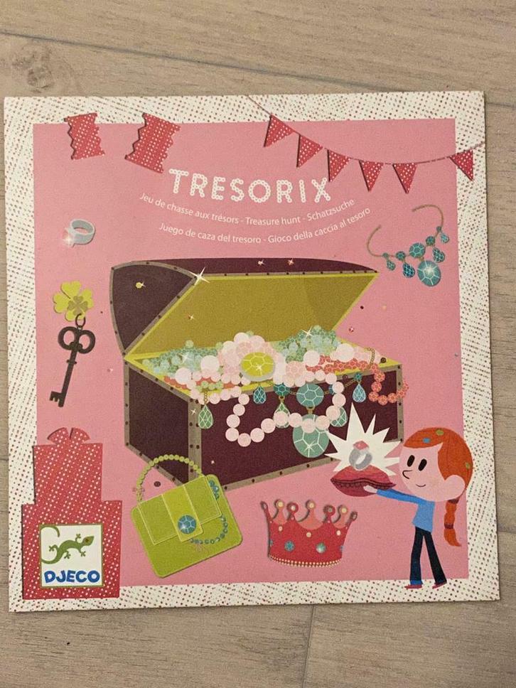 Djeco Tresorix schattenjacht spel afwasbaar, Kinderen en Baby's, Speelgoed | Educatief en Creatief, Zo goed als nieuw, Ophalen of Verzenden