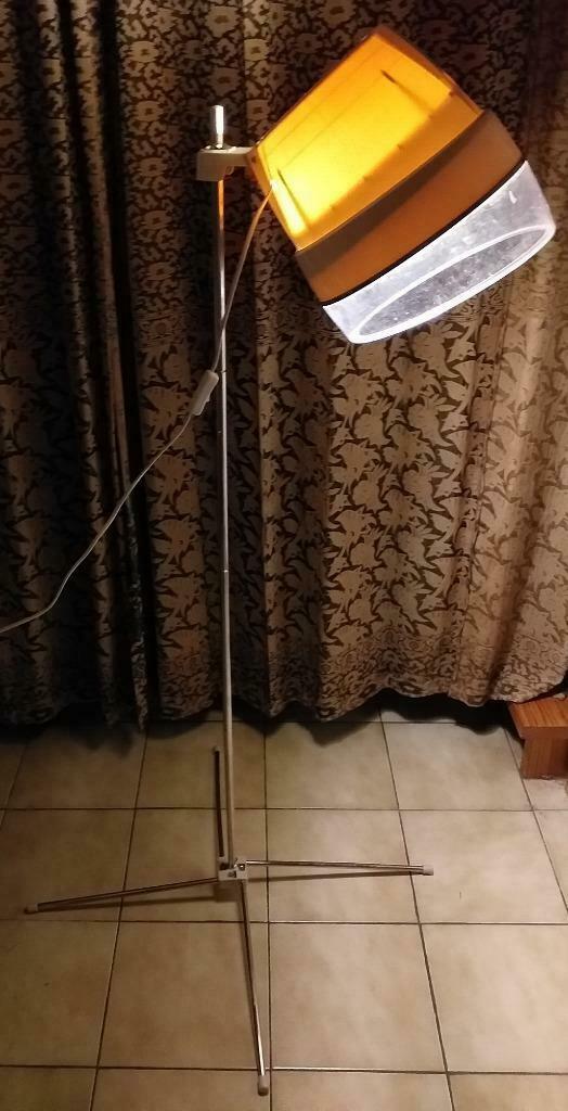 Philips - Seventies haardroger omgebouwd tot funky lamp, Huis en Inrichting, Lampen | Vloerlampen, Gebruikt, Kunststof, Metaal