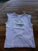 T-shirt fille blanc + motif turquoise 10 ans, Enlèvement ou Envoi, Utilisé, Fille, Chemise ou Chemisier