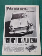 Triumph Herald 1200 - publicité papier - 1965, Verzamelen, Merken en Reclamevoorwerpen, Overige typen, Gebruikt, Ophalen of Verzenden