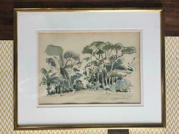 Paul Daxhelet - Aquarelle Savane beschikbaar voor biedingen