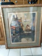 gravure stadsgezicht, Antiek en Kunst, Kunst | Etsen en Gravures, Ophalen