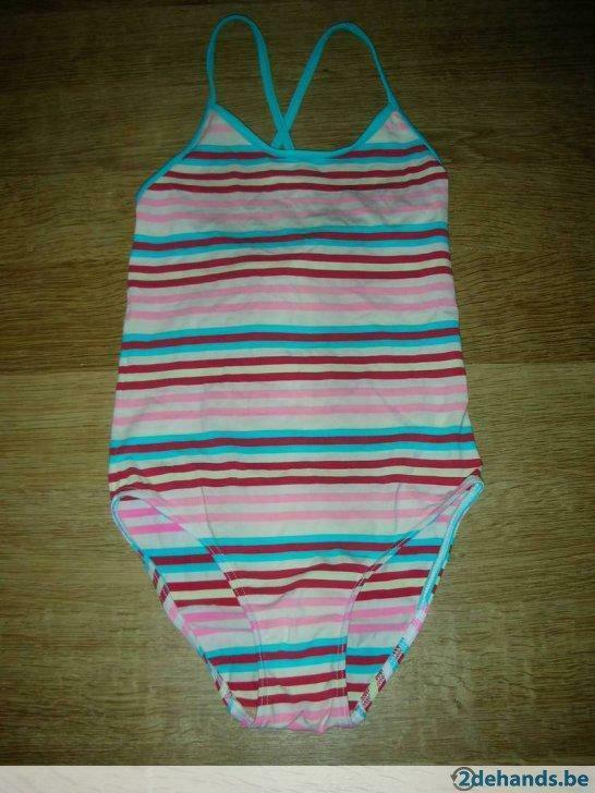 Filou badpak gestreept 10 jaar, Kinderen en Baby's, Kinderkleding | Maat 140, Gebruikt, Meisje, Sport- of Zwemkleding, Ophalen of Verzenden