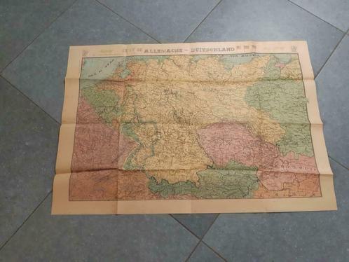 Oude landkaart Allemagne – Duitschland, Boeken, Atlassen en Landkaarten, Gelezen, Landkaart, Duitsland, 1800 tot 2000, Ophalen of Verzenden