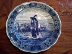 Assiette ancienne, originale Blue Delft, signée diamètre 33, Antiquités & Art, Enlèvement ou Envoi