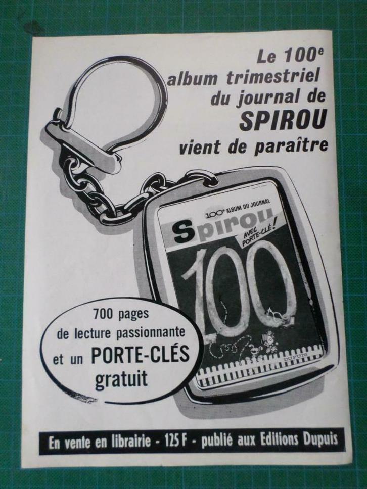 Spirou - publicité papier - 1966, Collections, Personnages de BD, Utilisé, Autres types, Gaston ou Spirou, Enlèvement ou Envoi