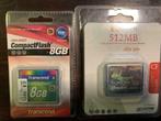 Carte mémoire Compact Flash 512MB + 8Gb, Ophalen, Nieuw, Compact Flash (CF), 4 GB