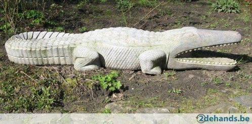 Crocodile en granit rouge 155 cm!, Jardin & Terrasse, Statues de jardin, Neuf, Animal, Pierre, Enlèvement ou Envoi