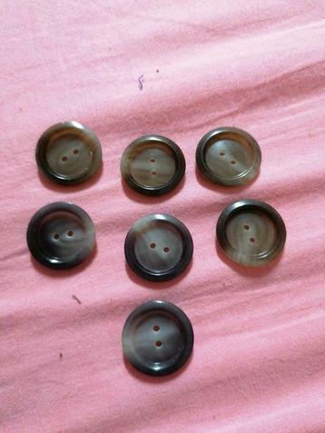 lot de 7 boutons marbré brun 25mm