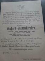 5 oude Rouwbrieven 1892/1893/1897/1901, Verzamelen, Bidprentjes en Rouwkaarten, Ophalen of Verzenden, Rouwkaart