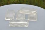 § 5 raviers rectangulaire art deco en verre, Ophalen of Verzenden
