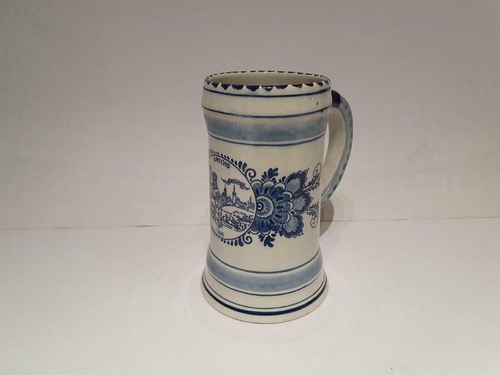 Stenen bierpul Artois, Delfts blauw, vintage, Verzamelen, Biermerken, Nieuw, Glas of Glazen, Stella Artois, Ophalen of Verzenden