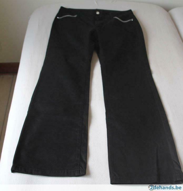 Katoenen broek met sierzakken maat 40, Kleding | Dames, Broeken en Pantalons, Gedragen, Maat 38/40 (M), Zwart, Ophalen of Verzenden