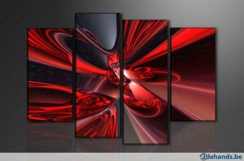 * Nieuw * 4 Luik van Canvas ** Rode Fantasie ** 80x130cm, Antiek en Kunst, Kunst | Schilderijen | Modern