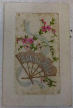 twee antieke geborduurde postkaarten jaren 1900, Verzamelen, Gelopen, Verzenden